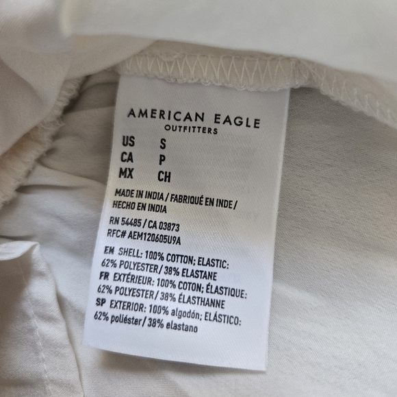 NWT American Eagle Smocked V Neck Babydoll Peplum Blouse Top Small - Picture 7 of 7